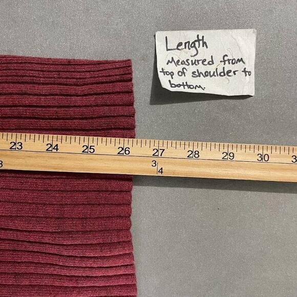 Ruff Hewn Size M Brick Red Ribbed Knit Turtleneck Sweater Y2K 2000s Minimalist - Picture 9 of 9